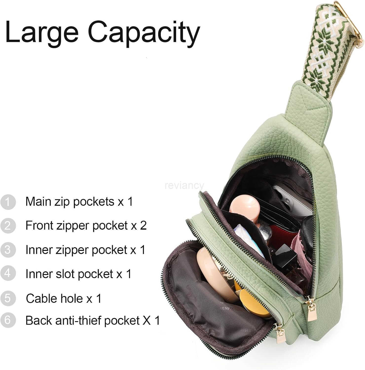 Sling Bag for Women Crossbody Bags Fanny Pack Vegan Leather Chest Bag Travel Shoulder Belt Purse Backpack GiftsW250911