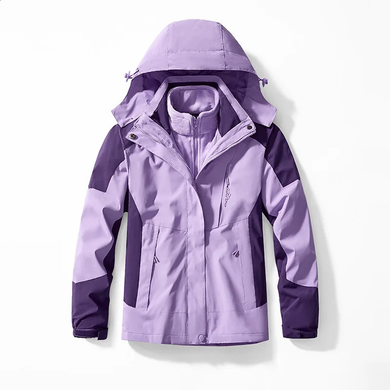 Unisex Twopieces Sets 3 in 1 Parkas Jackets Male Arrived Winter Men Outdoor Jacket Waterproof Hiking Coat Windbreaker 250911