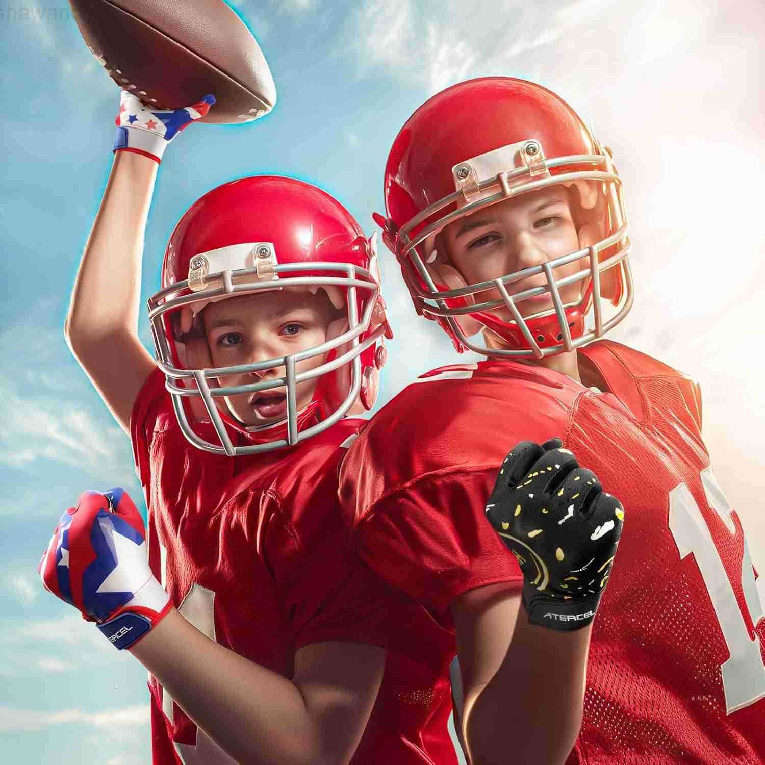 Youth Football Gloves Kids Sticky Receiver Gloves Grip Football Glove for Boys GirlsW250911