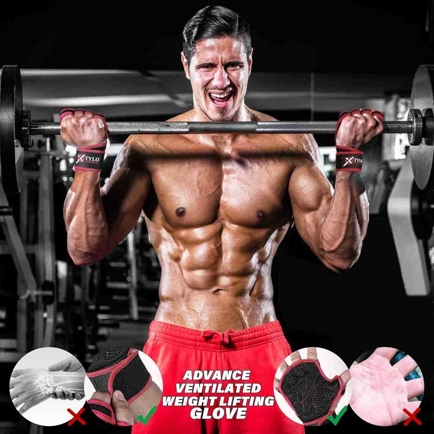 Int Workout Gloves for Men Women Weight Lifting Gloves with Wrist Support Full Palm Protection NonSlip GripGymTraining Rowing Cycling Fitness Sizes SM