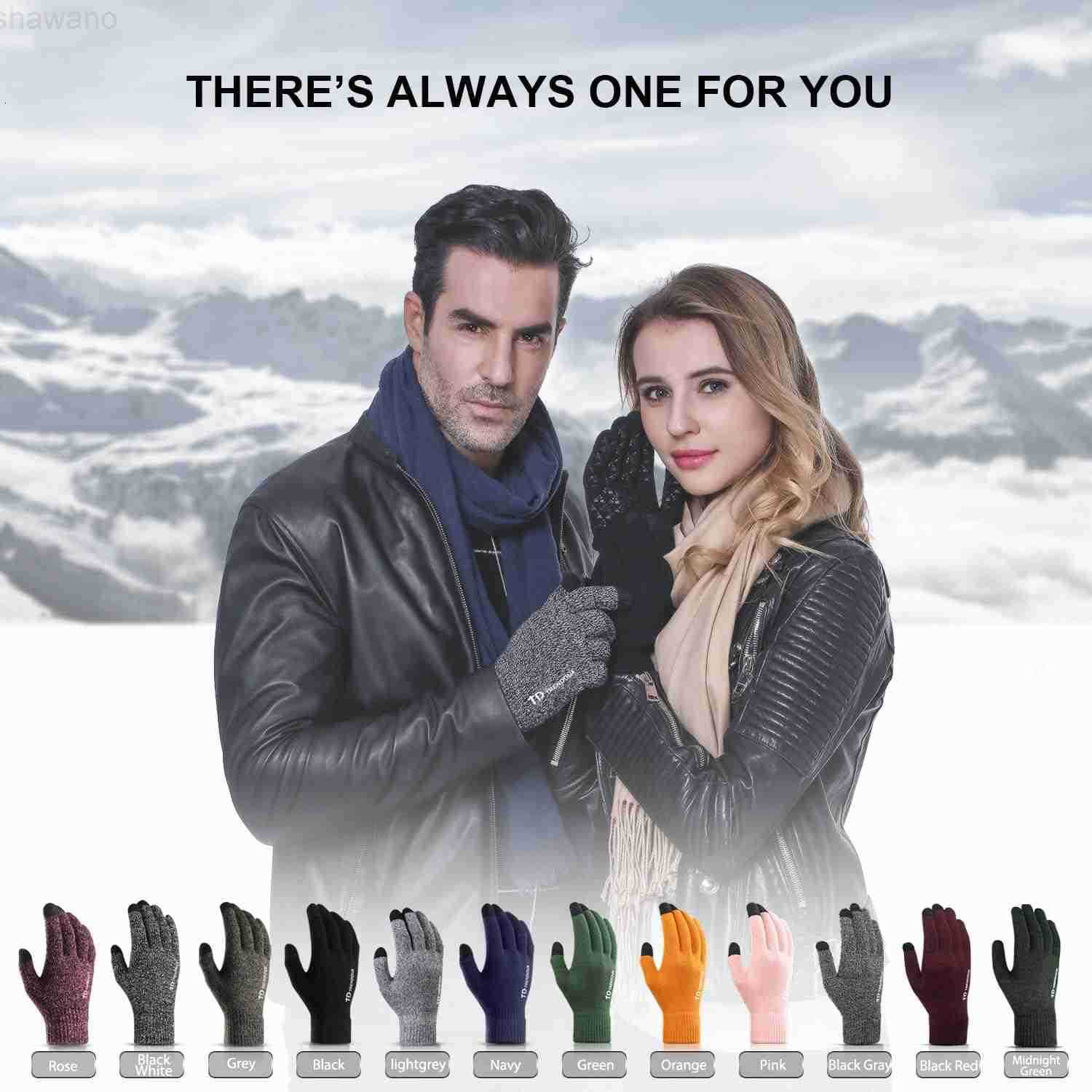 Winter Gloves for Men Women Upgraded Touch Screen Cold Weather Thermal Warm Knit Glove for Running Driving HikingW250911