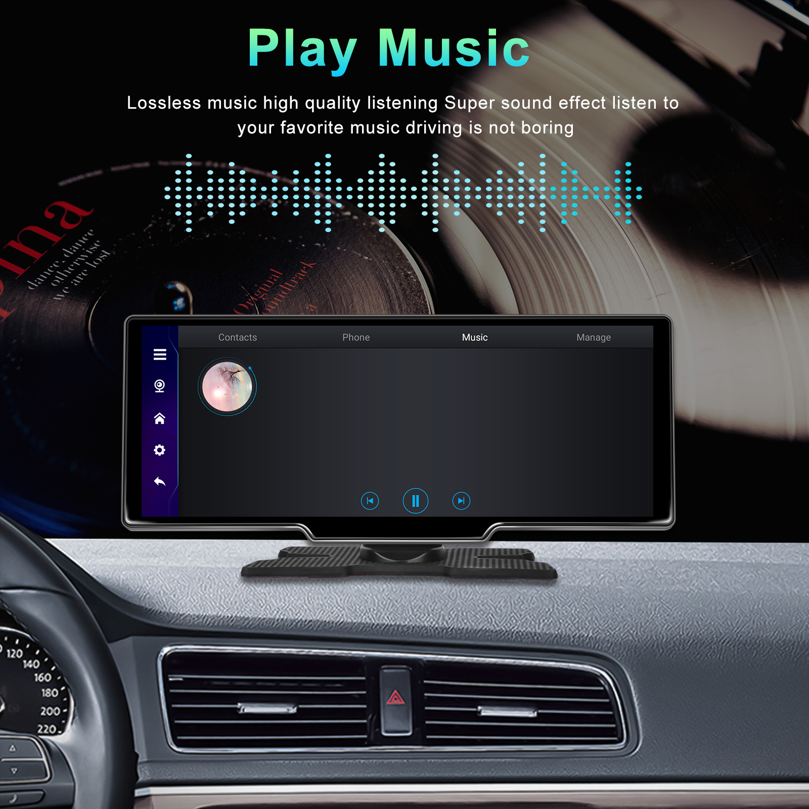 10'' Wireless CarPlay Android Auto Touch Screen, Plug & Play 1080P Android 13 HD Car Monitor WiFi BT TF Card Universal Fit for 99.9% Cars KO