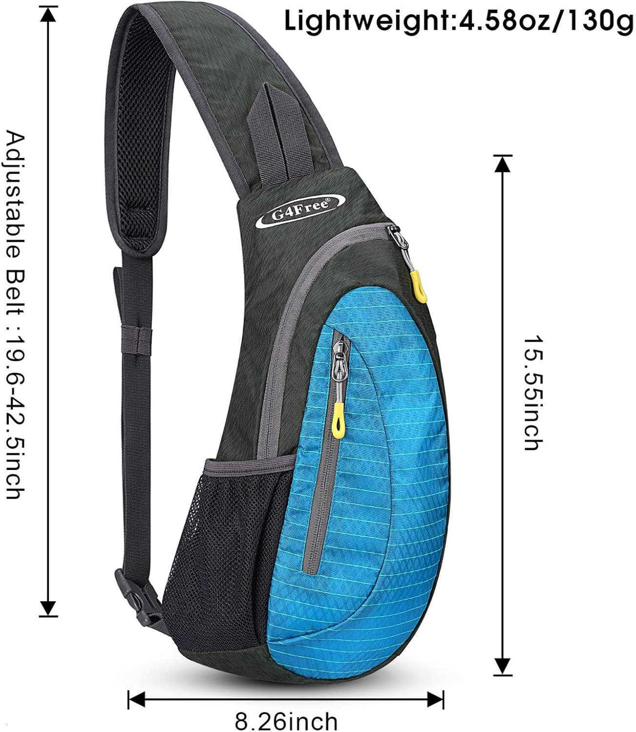 Sling Bag for Men Women Small Crossbody Backpack Lightweight Chest Shoulder Bags for Travel Outdoor and Sports Light BlueW250911