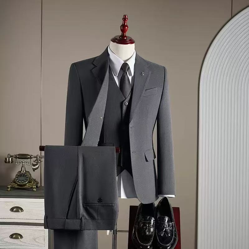 T1724 Men's Casual Suit Business Solid Color Suit