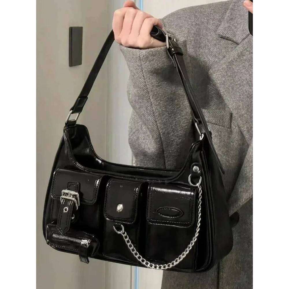 Richme Punk Bolso Mujer Fashion 2025 Trend New Design Chains Crossbody Shoulder Haruku Y2k PU Individuality Ladies Bags