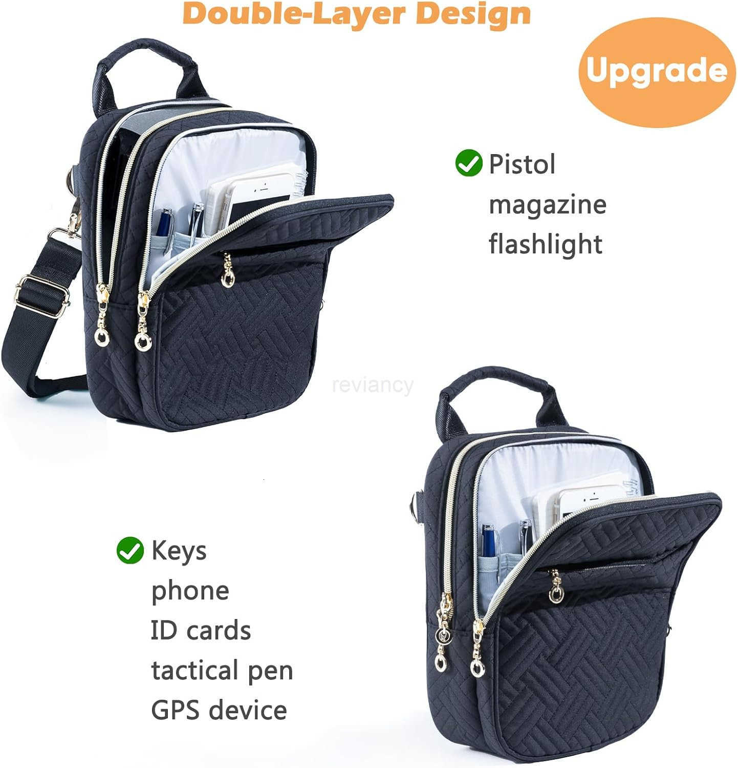 Soft Pistol Case Gun Bag for Women CCW Pistol Bag Crossbody Gun Bag Concealed Carry Gun Pouch Small Tactical Range Bag Gun Case BlackW250911