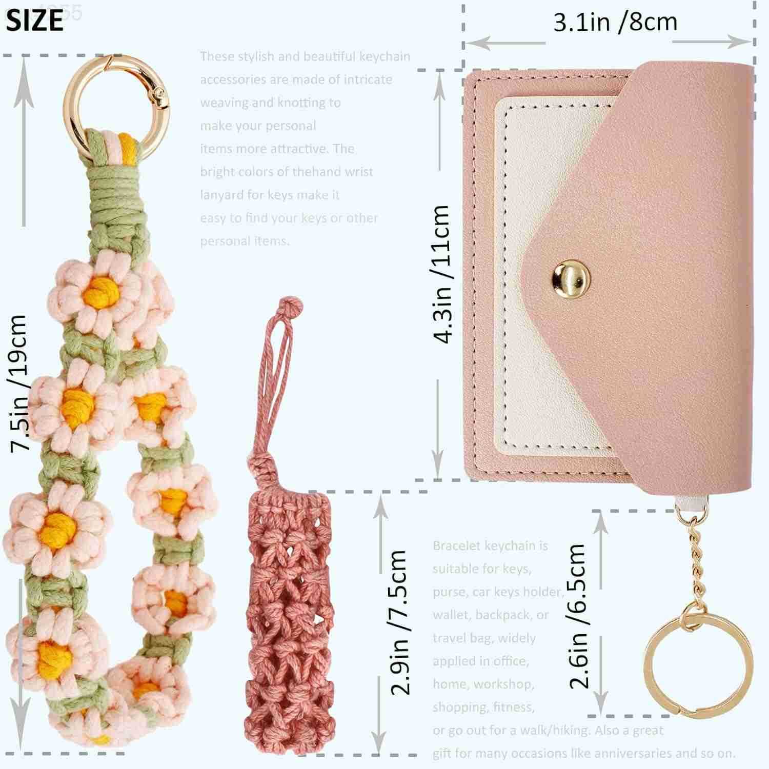 Wristlet Keychain Wallet Lipstick Holder Handmade Wristband BraceletW250911