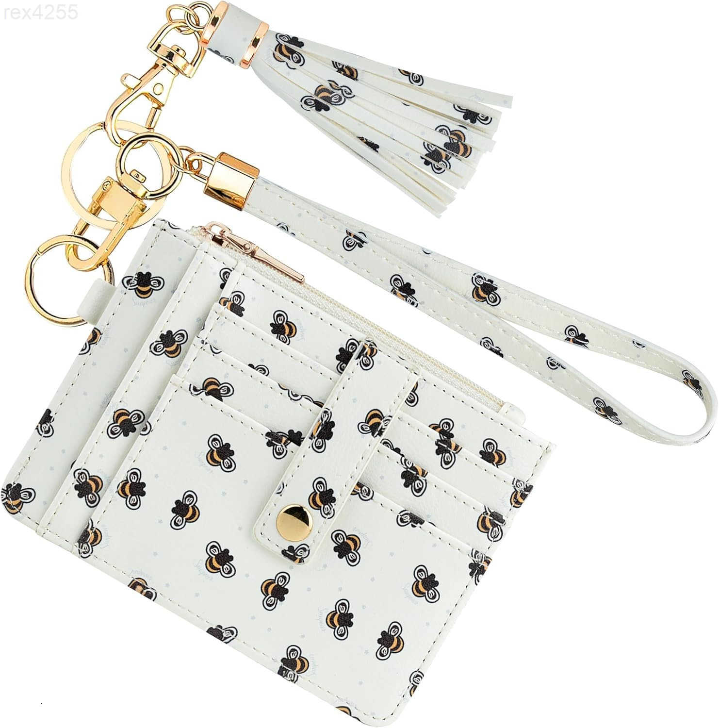 Small Wristlet Wallets for Women RFID Credit Card Holder Wallet Keychain Wristlet Wallet Credit Card Wallets for Women LeopardW250911