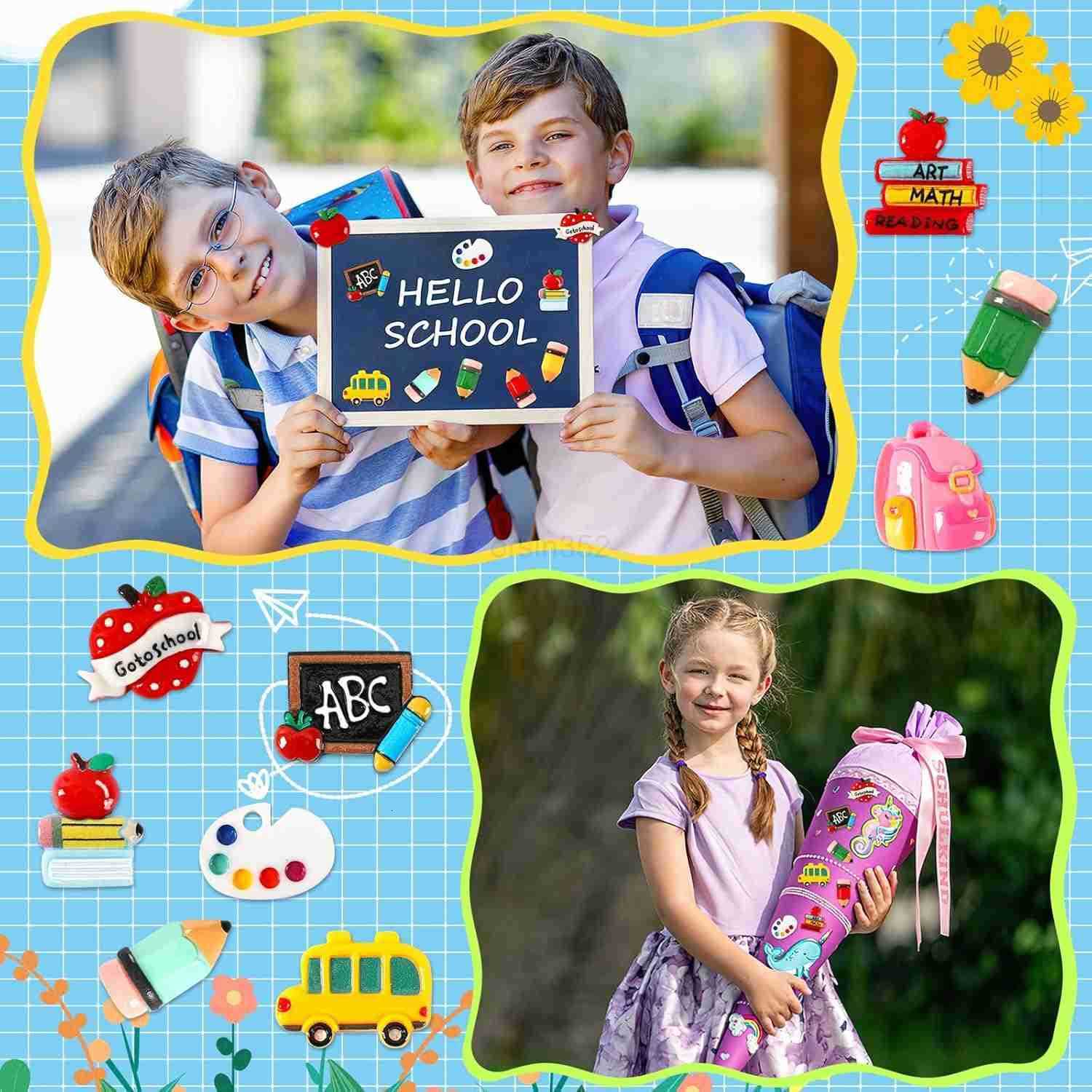 Back to School Resin Charms Pencil Book Blackboard Flatback Resin for DIY Crafts Cell Phone Case Photo Frame Hairpin Keychain Earrings Jewelry Making 
