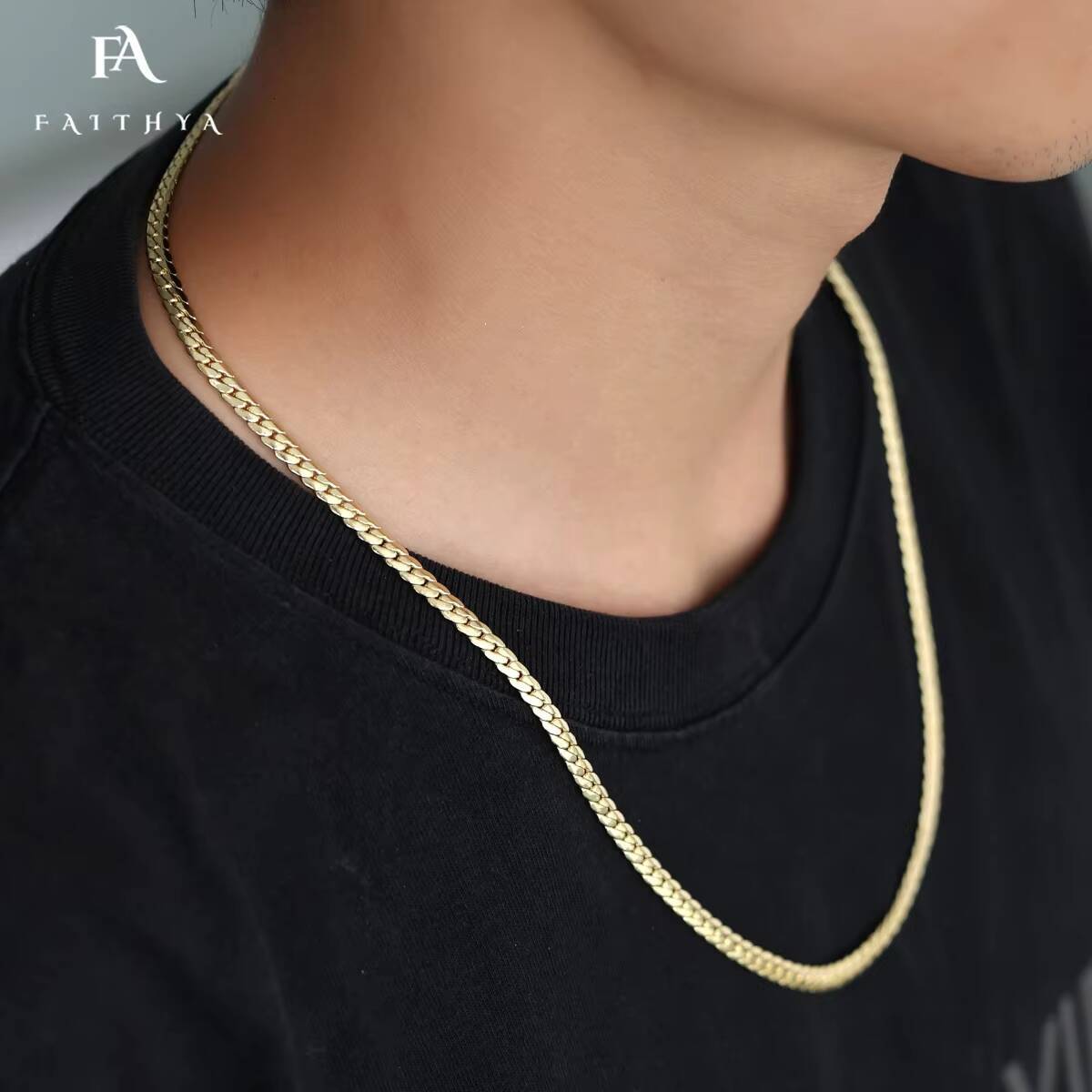 Oro Laminado Hot Selling 5mm Cuban Snake Link Chain Gold Filled 18k Waterproof Necklace Chain