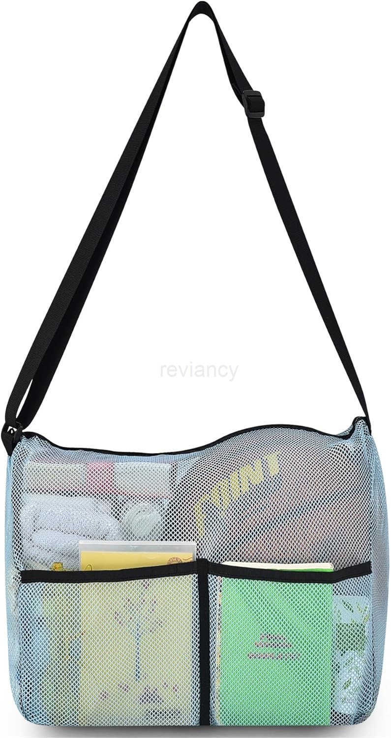 Tote Bag Mesh Bag Crossbody Satchel 12x6x12 for Gym Beach Ball Games Training Camping Hiking Clothes StorageW250911