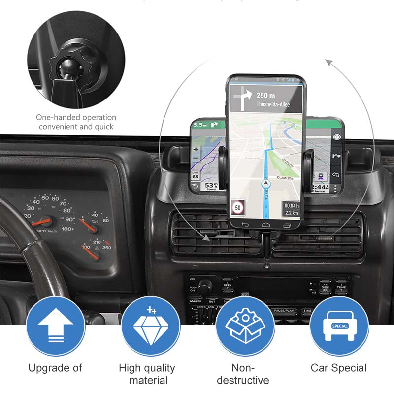 Small Round Car Mobile Phone Stand Storage Box For Jeep Wrangler TJ 1997-2006 Interior Decoration Accessories