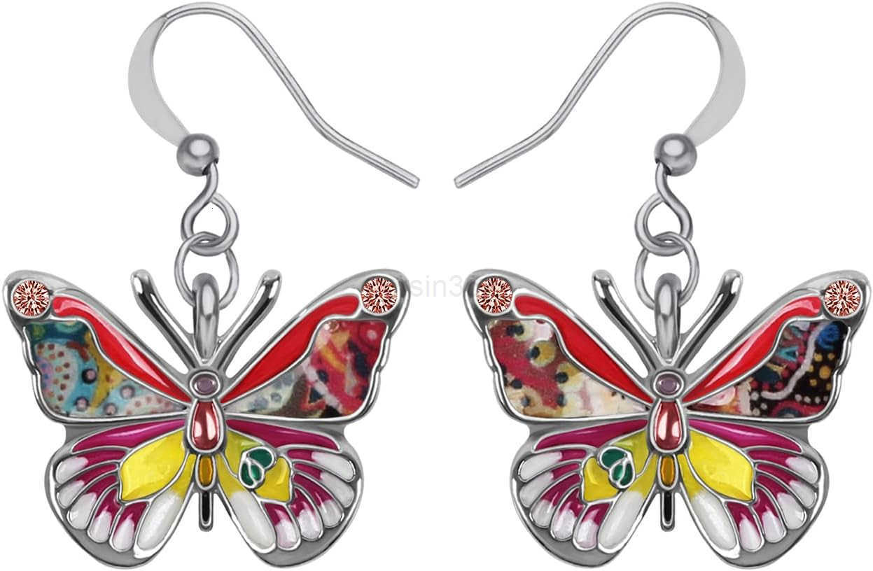 Enamel Sweet Butterfly Gifts for Women Earrings Dangle Jewelry Novelty Funny Charms AccessoriesW250911