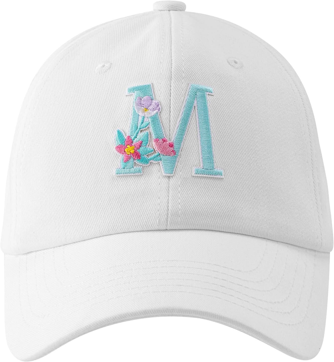 Womens Cotton White Baseball Cap for Travel, Running, Tennis, Golf, Camping, Adjustable Unstructured, Breathable