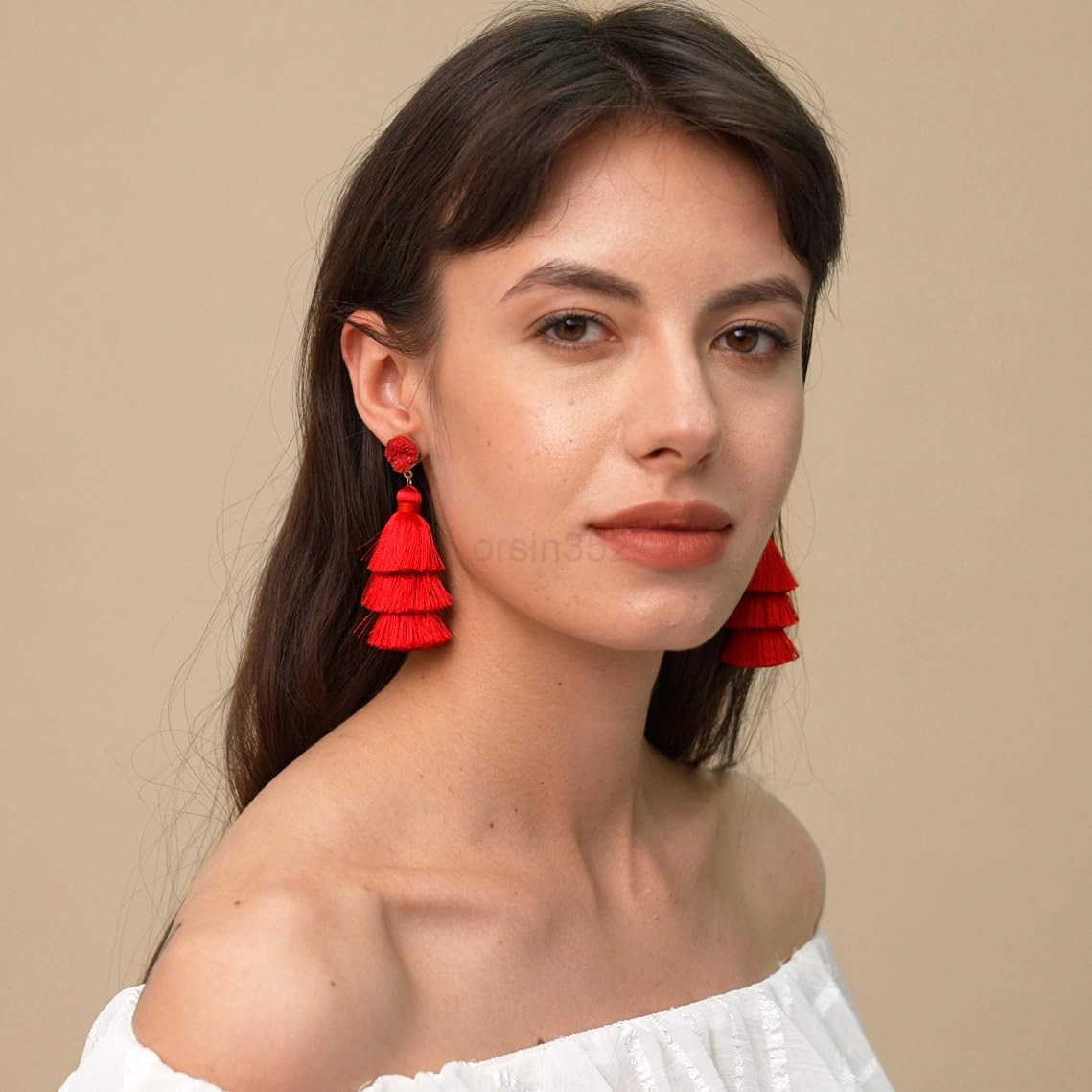 Colorful Layered Tassel Earrings Bohemian Statement Tiered Tassel Big Dangle Drop Earrings for Women Druzy Studs Christmas Mothers Day GiftW250911