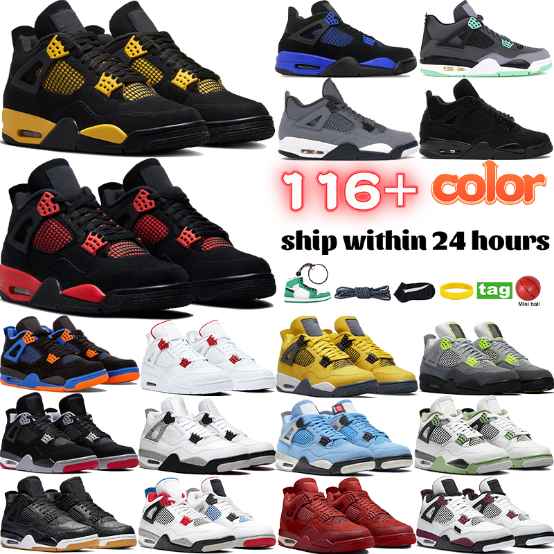 Designer Sports Shoes 4 new basketball shoes 4s local warehouse mens sneakers stock in USA White black red green blue Yellow womens Running shoe Sneaker men trainers