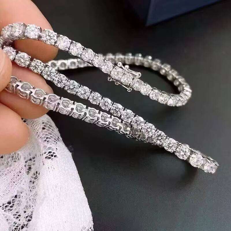 White Moissanite Tennis Women Gemstone Bracelet Handmade Jewellery Sterling Sier Jewelry