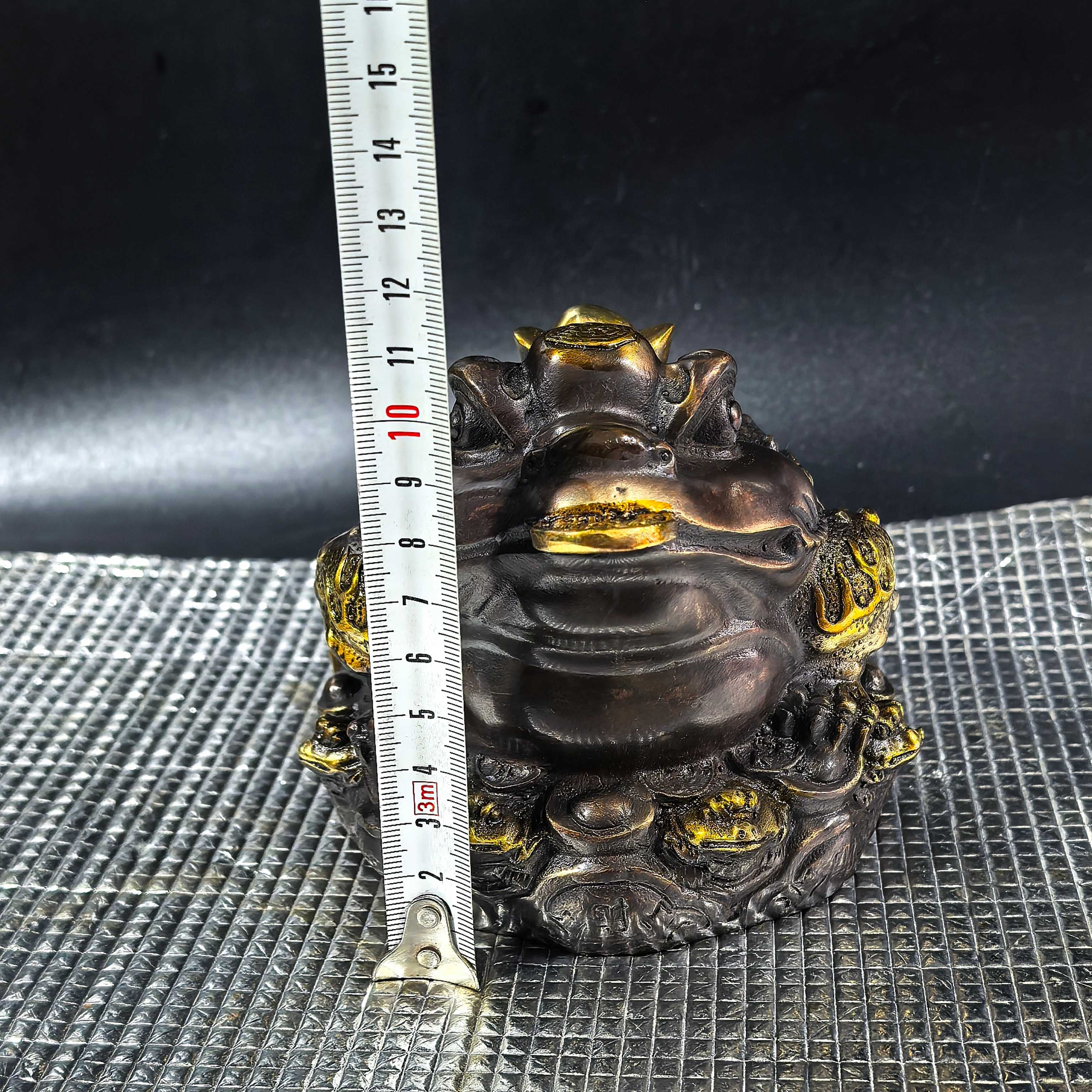 Antique Lucky Bronze Collection Ingot Ornaments Golden Toad Gift Cashier Shop Opening Living Room Three-legged Toad