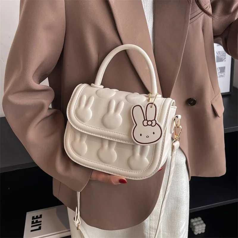 Mini Small Square Bag For Women Embossed Handbag Cute Cartoon Rabbit Crossbody Bag Lady Girls Phone Purse Travel Top Handle Tote W250911
