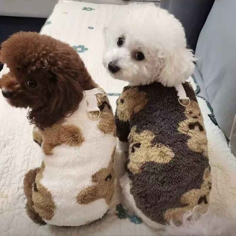 T1177 Cat clothes autumn and winter clothes can be traction plus velvet thick anti-hair shedding small dog clothing warm vest vest