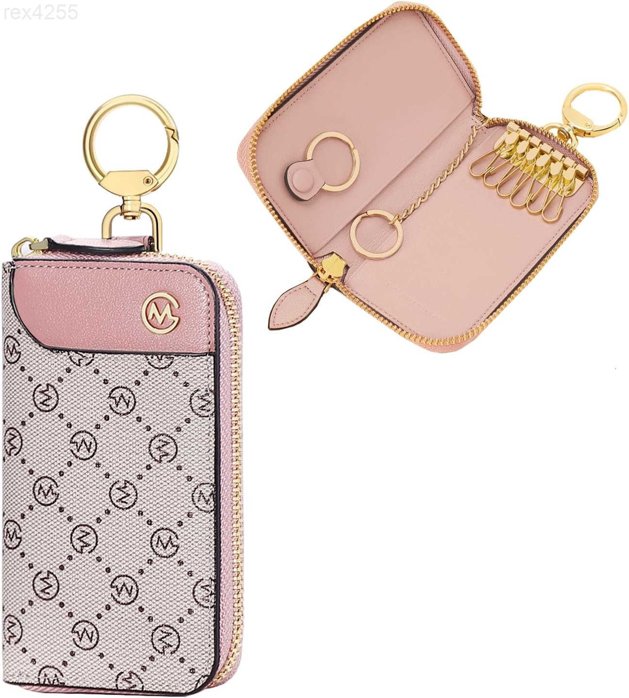 Women PVC Leather Car Key Chain Card Holder Wallet Pouch 6 Hook Snap Closure keys Money Organizer CaseW250911