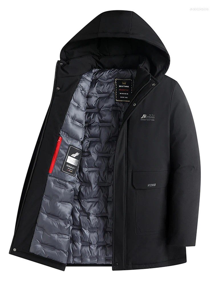 Men's Down 2026 Winter Long Parkas Men Thicken Casual Parka Slim Fit Jacket Waterproof Warm Hodded Removable Outwear Coat