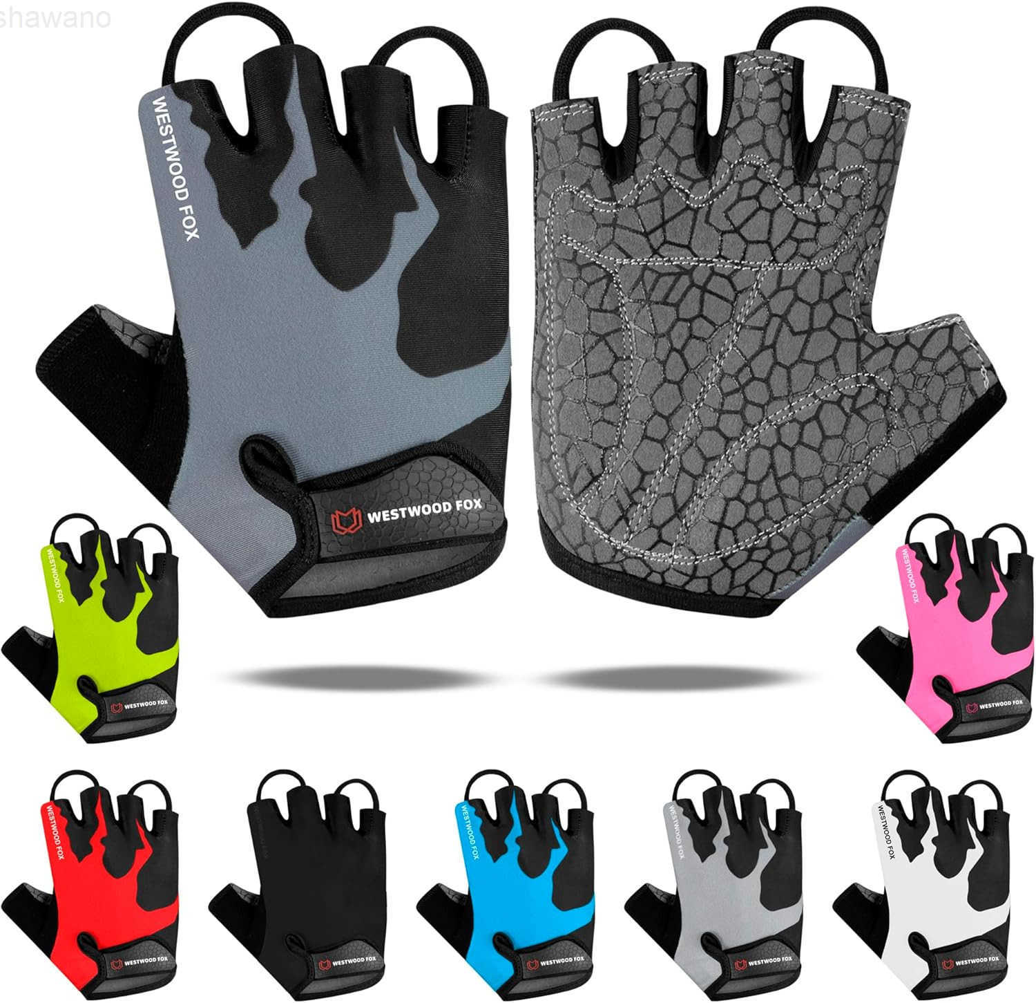 Cycling Gloves Half Finger Unisex Padded Grips Palm Bicycle Summer MTB Bike Gloves for Men Women NonSlip Fingerless Short Mountain Bike Sports Hiking 