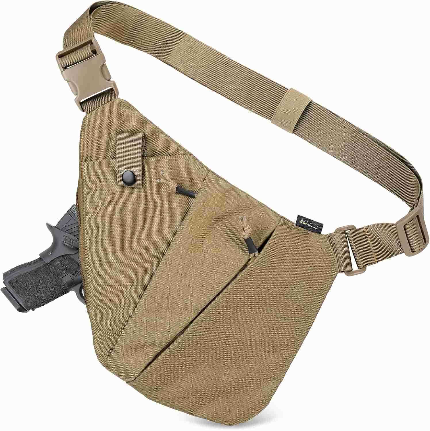 Tactical Crossbody Sling BagConcealed Carry Bag for Men WomenAnti Theft Crossbody Bags CCW Bags EDC CarryW250911