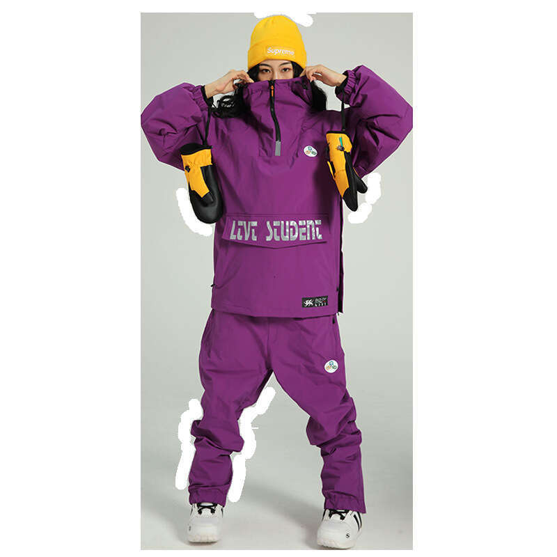Snowsuit Set Snowboard Female Male Couple Snowfield Control Thickened Warm Winter Wind And Waterproof