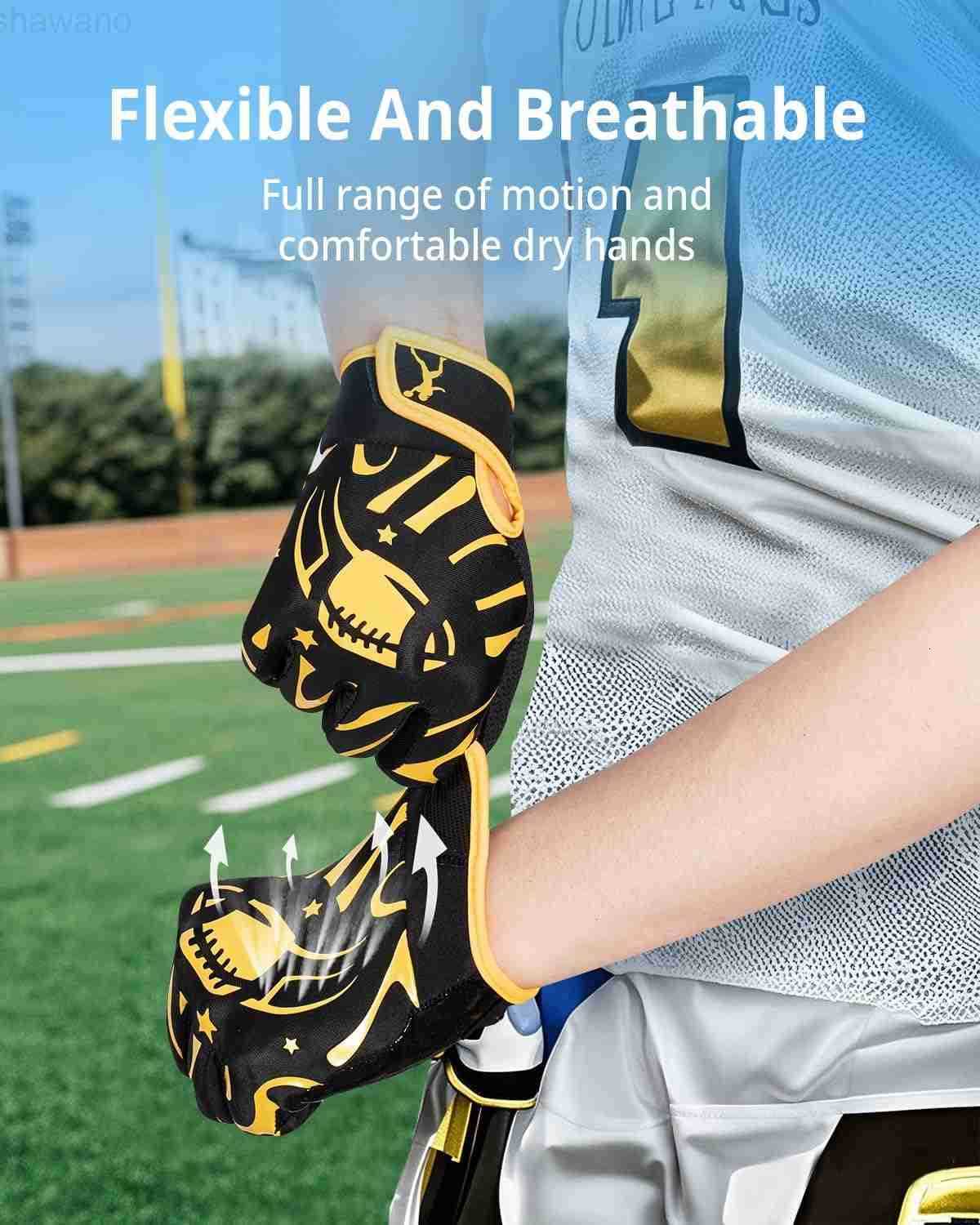 Panda Youth Football Gloves for Boys Girls White and Black Flag Football Gloves with Super Sticky Grip XSXL Wide Receiver Glove for Kids 514 Best Gift