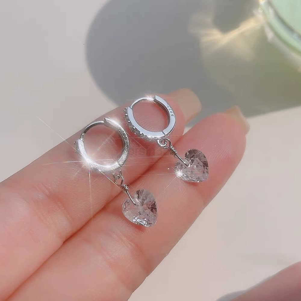 Hoop Earrings for Women Girls 925 Sterling Silver CZ Charms Dangle Drop Small Hoops Cartilage Hypoallergenic Piercing Cuff Wrap Cute Birthday VW250911