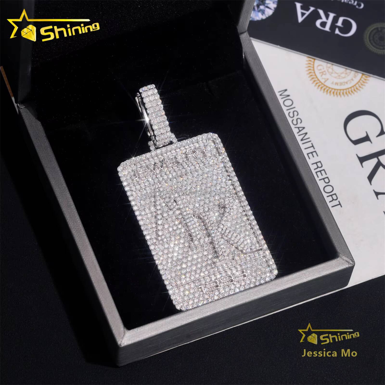 Personalized Rapper Luxury Jewelry Iced Out Honey Comb Setting VVS Moissanite Diamond S925 Silver Pendant for Necklace