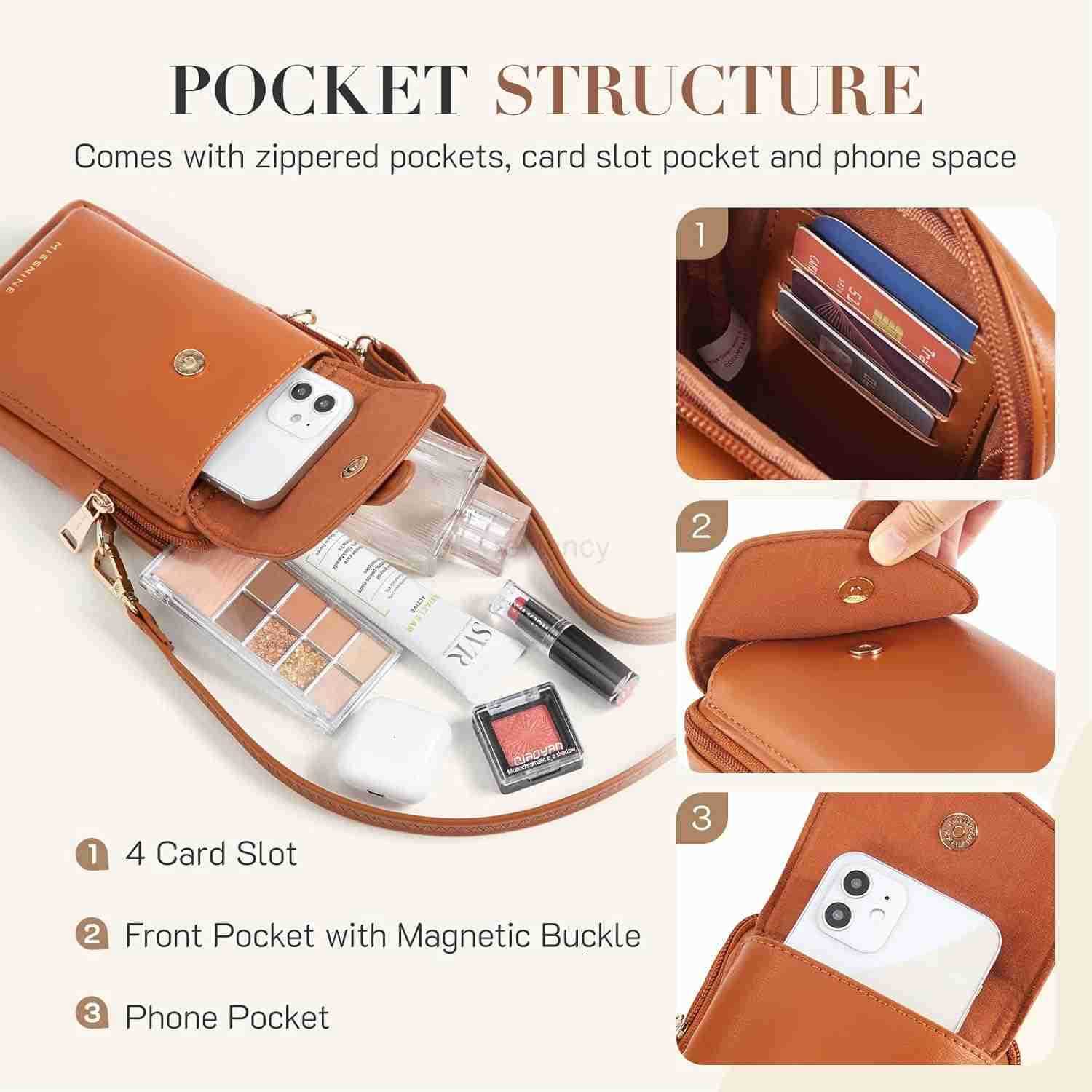 Small Crossbody Bags for Women Vegan Leather Cell Phone Purses Trendy RFID Wallet Purses with Adjustable StrapW250911