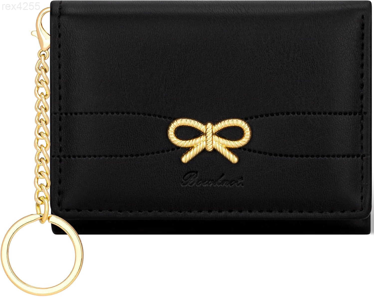 Coquette Bow Wallet for Women Small Slim Trifold Womens Wallet with Key chain Cute Aesthetic Card Holder ID Window for Girl WhiteW250911