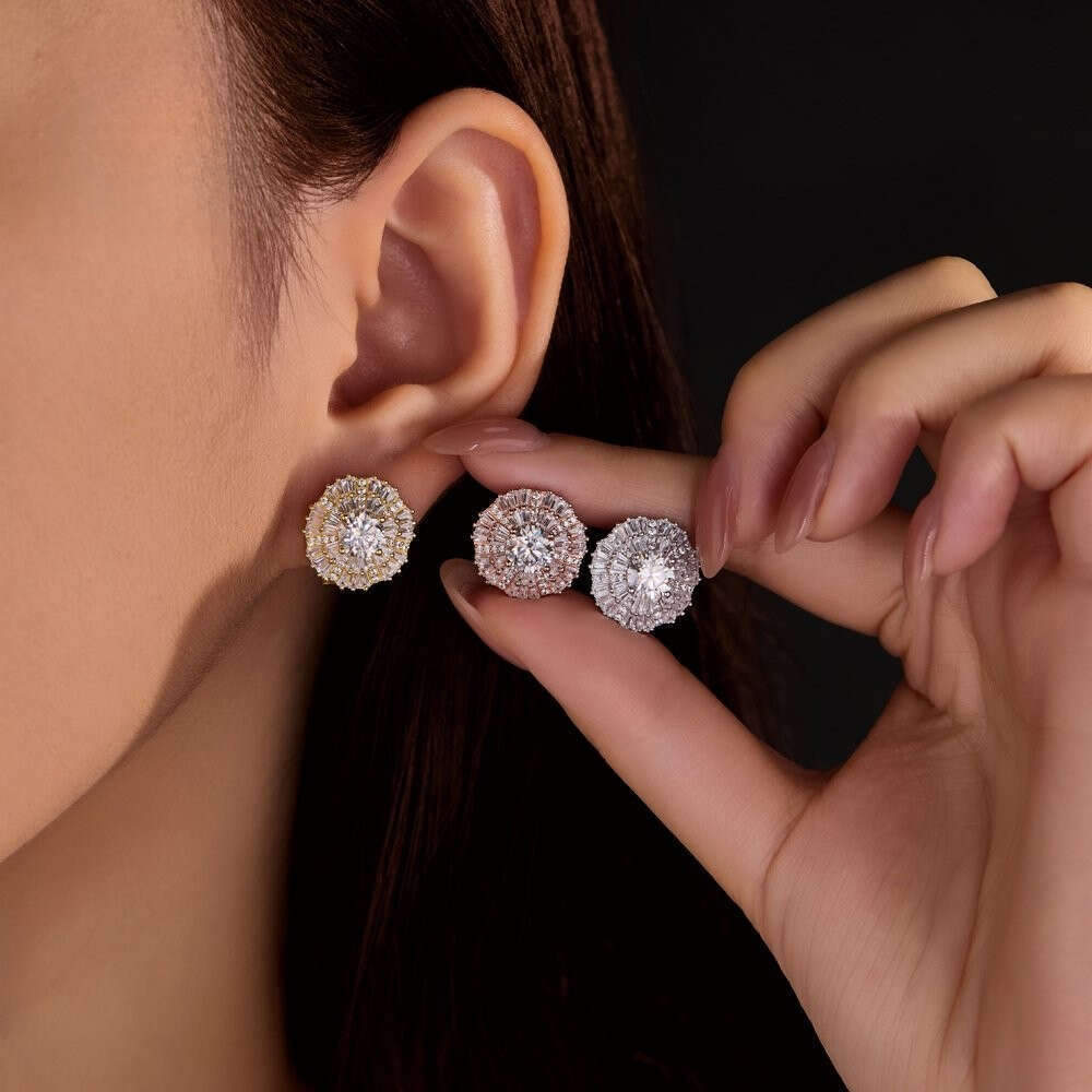 Cheapest Rts Earring Iced Out Hip Hop S Screw Back Vvs1 Moissanite Stud Earrings