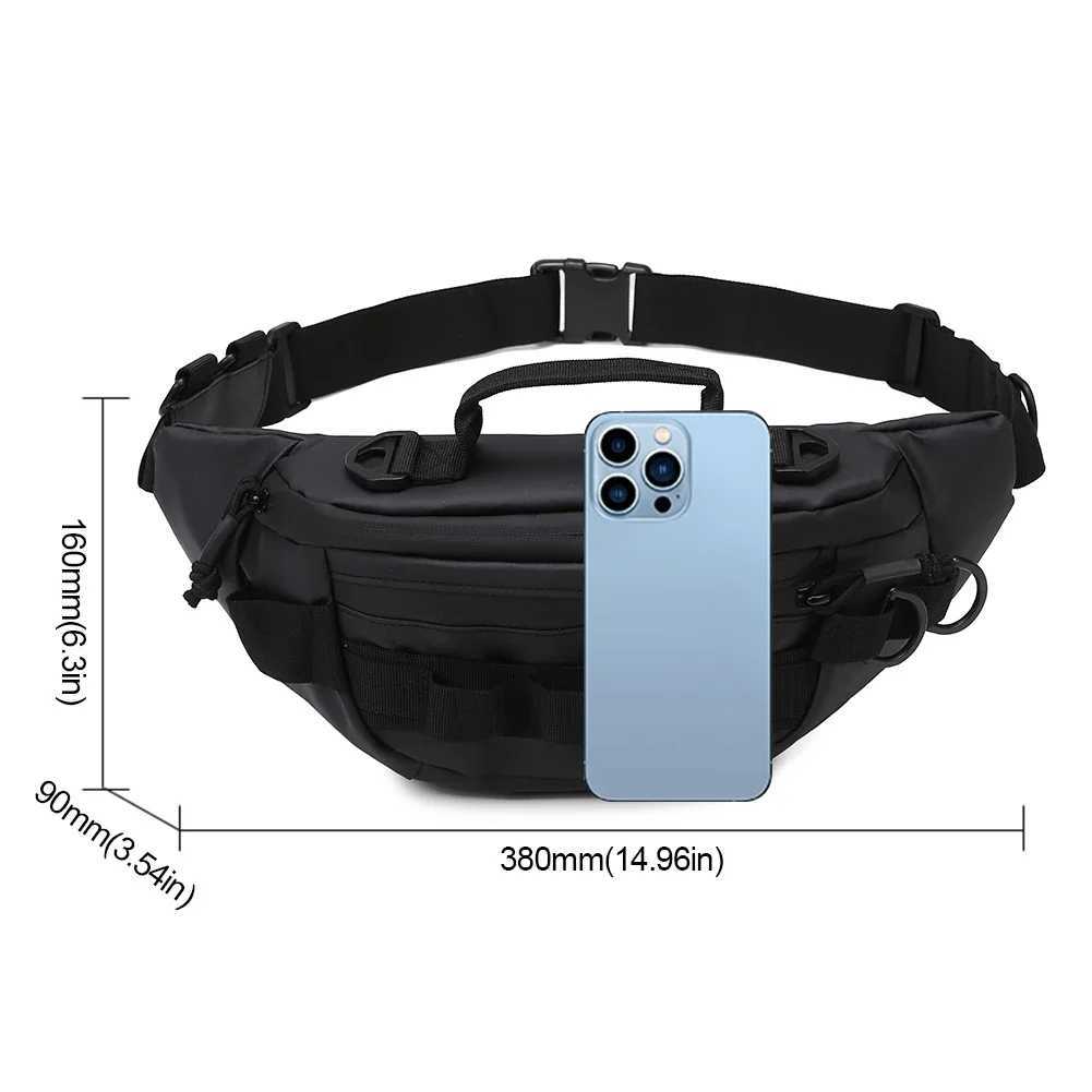 Men Fishing Waist Pack Waterproof Tactical Fanny Pack Multifunctional Zipper Storage Bag AntiTheft for Outdoor Camping Z250911
