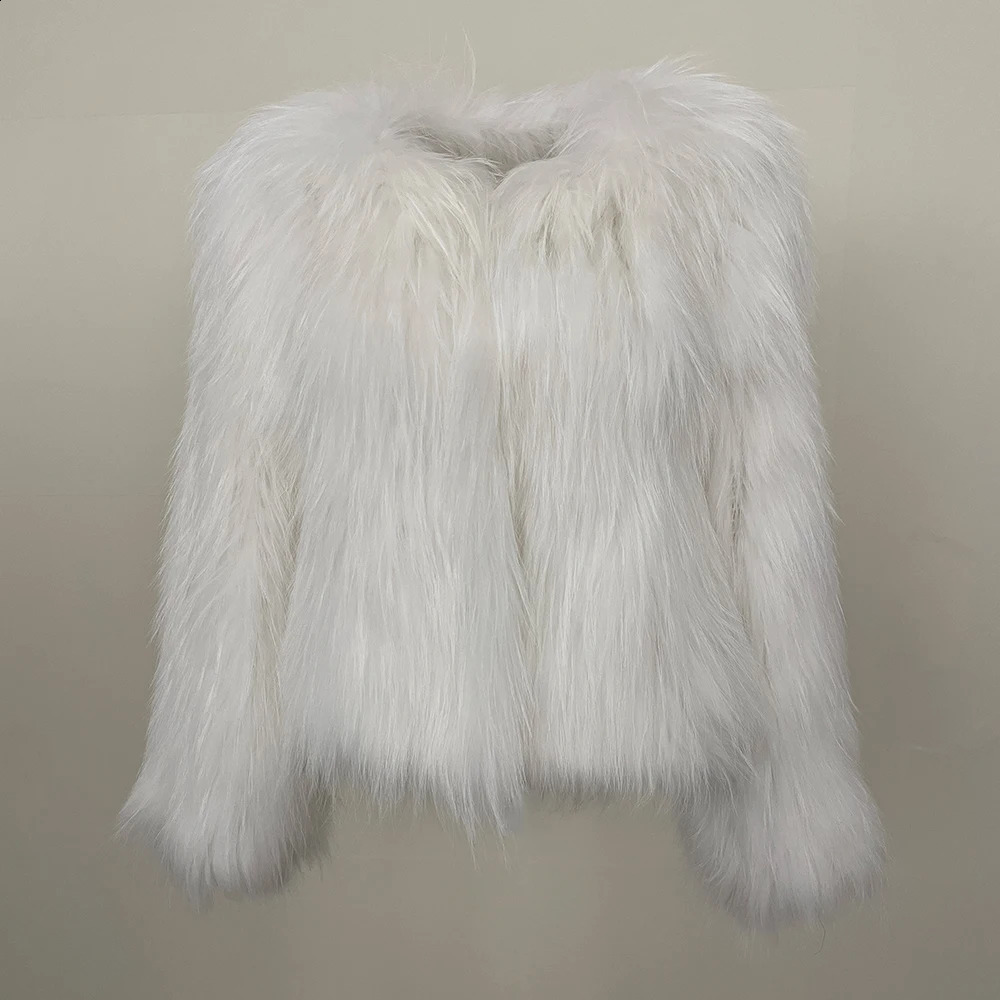 Warm Fur Jacket Daily Commuting Doublesided Fashion Thickened Woven Women Autumn Winter Natural Raccoon 250911