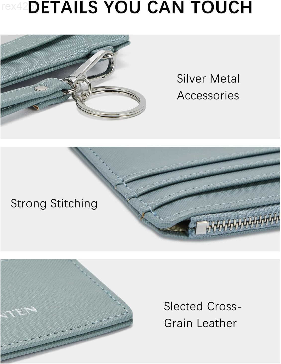Small Wallet For Women RFID Leather Credit Card Holder Slim Wristlet Keychain Wallet With Zipper PocketW250911