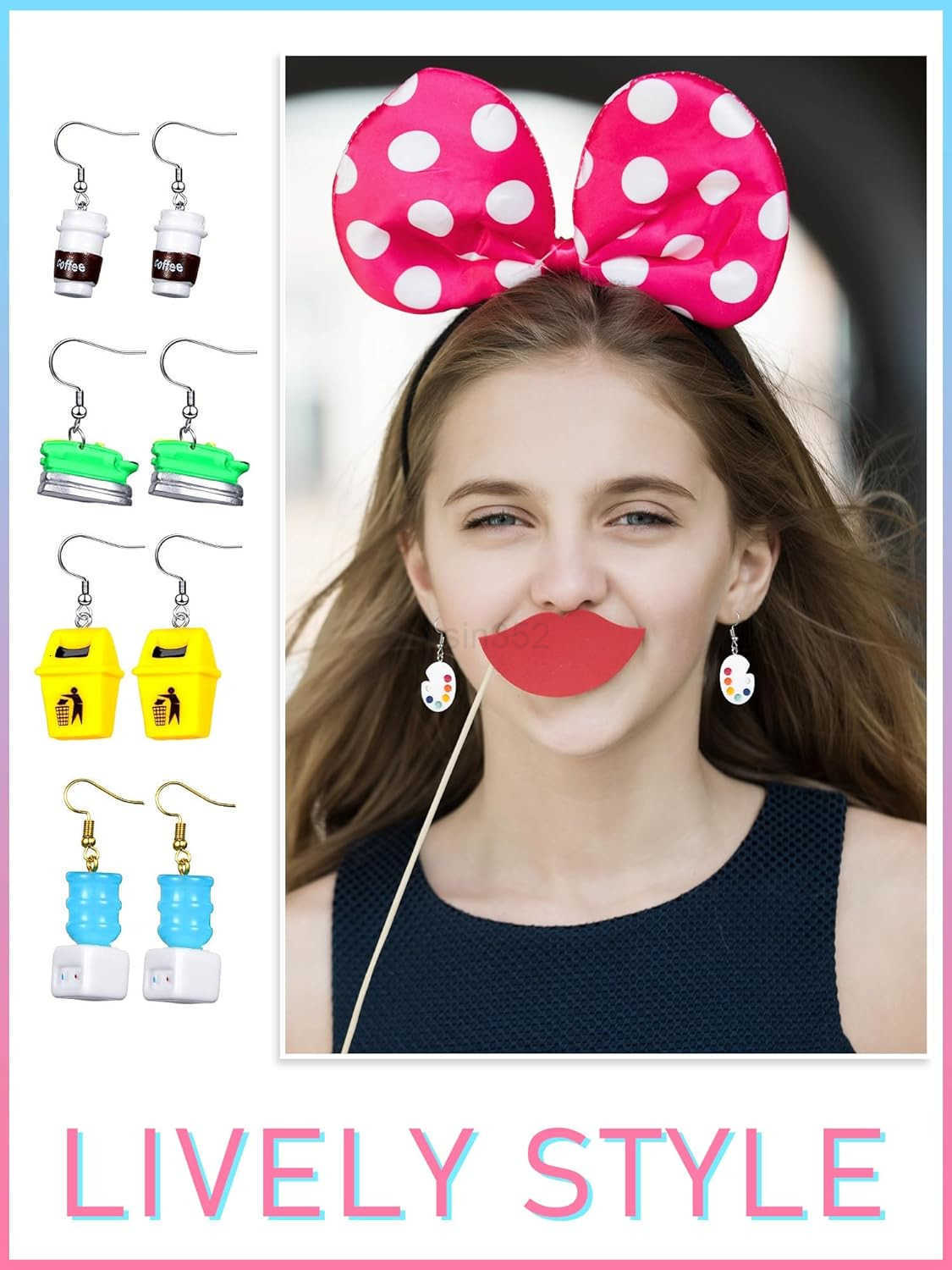 20 Pairs Cute Weird Earrings Funny Dangle Drop Earrings for Women Include Gummy Candy Bear Milk Goldfish Cartoon Fruits Flowers Animals for BirthdayW2