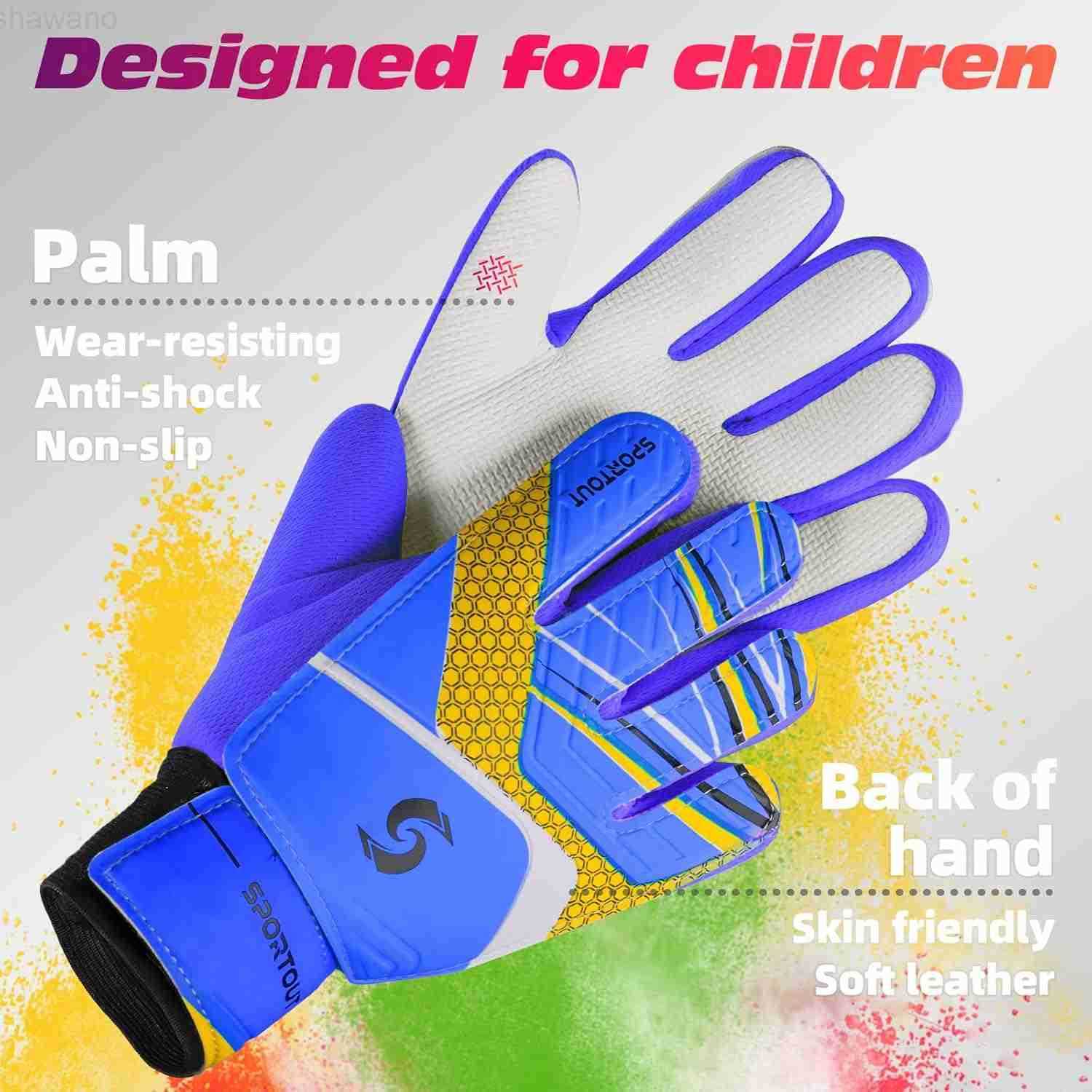 Sportout Goalkeeper Gloves Soccer Gloves with Double Wrist Protection and NonSlip Wear Resistant Latex Material to Give Protection to Prevent Injuries