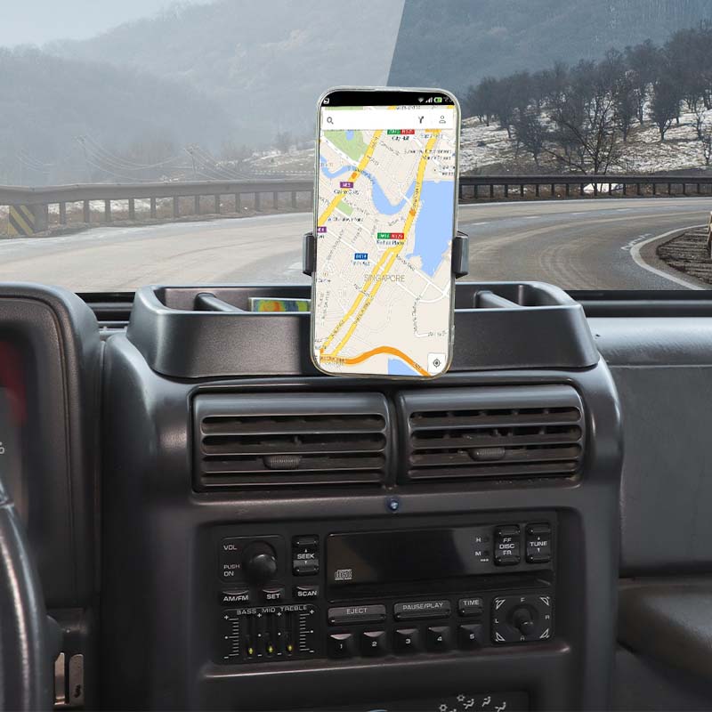 Black Car Phone Stand Storage Box For Jeep Wrangler TJ 1997-2006 Interior Decoration Accessories