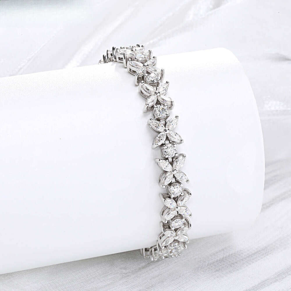 Ladies Fine Jewelry Dia Vvs Moissanite Bracelet Sier Bracelets Women