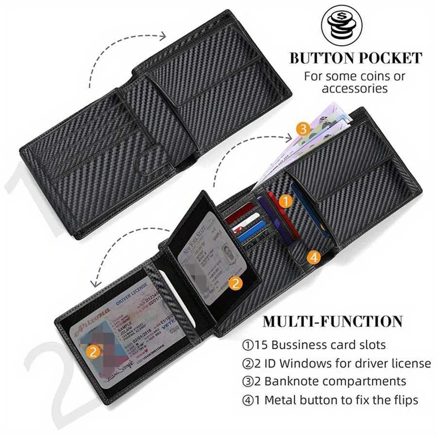 Mens Multifunctional Ultrathin RFID Blocking Wallet with 15 Credit Card Holders Wallet with Coin Pocket Ideal Gift for Boyfrie W250911