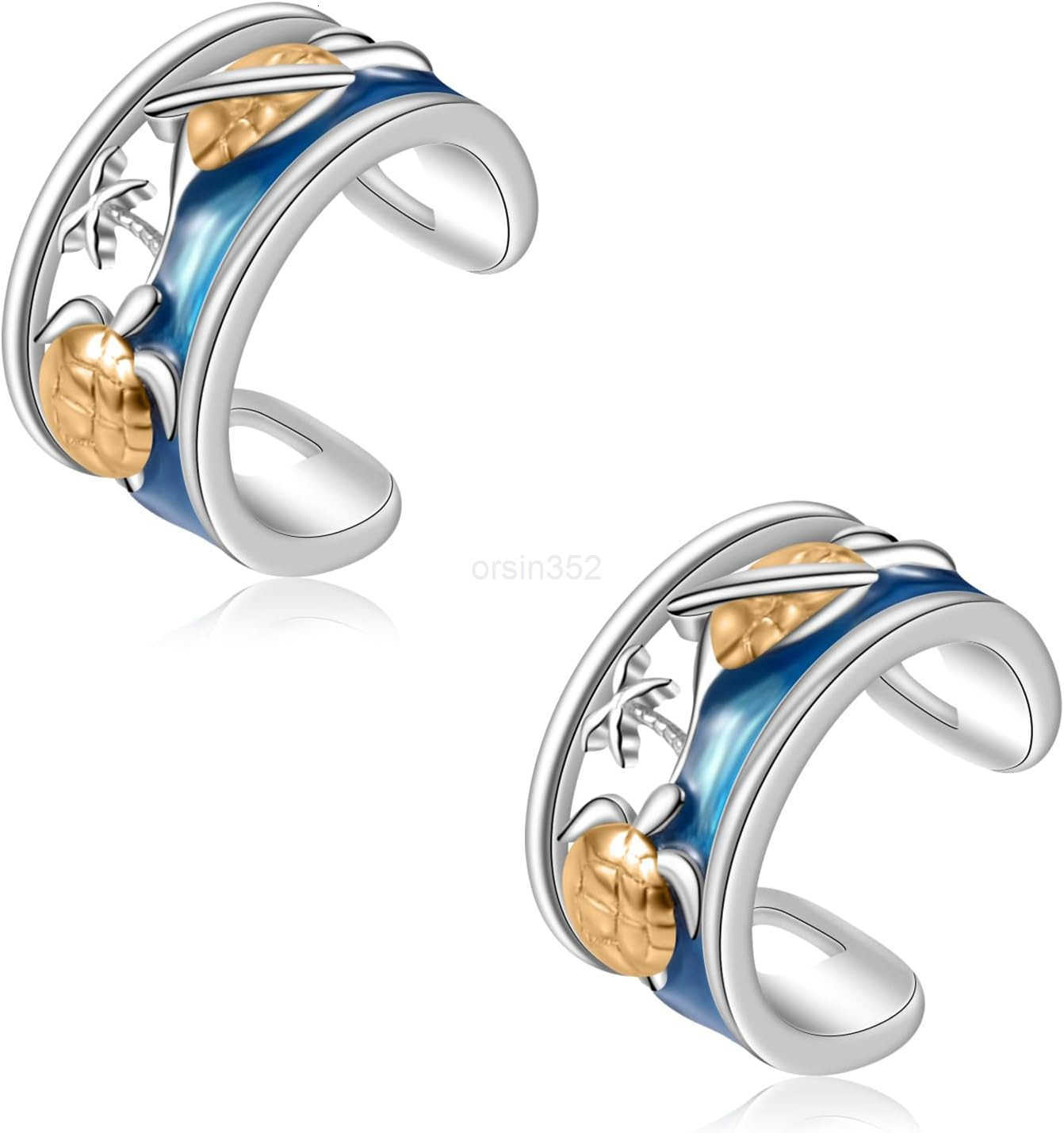 925 Sterling Silver Ear Cuff Earrings Hypoallergenic Whales Turtle No Piercing Ear Cuffs Earrings Adjustable Clipon Earrings for WomenW250911