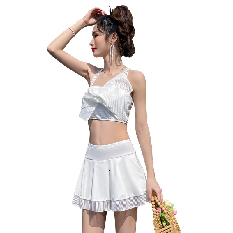 2024 New Two-Piece Skirt Bikini Conservative for Women High-End Slimming Beach Swimsuit