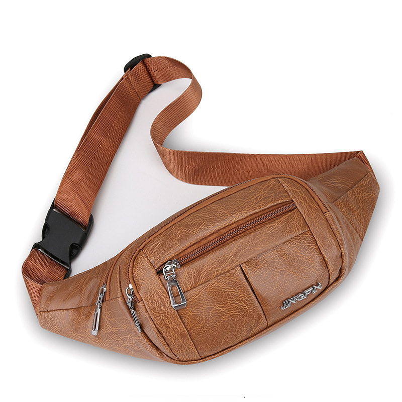 Men S Waist Luxury Bag Bag New Business Designer Bag Single Shoulder Crossbody Bag PU Free Shipping Leather Texture Fashion Chest Bag Business Cashier