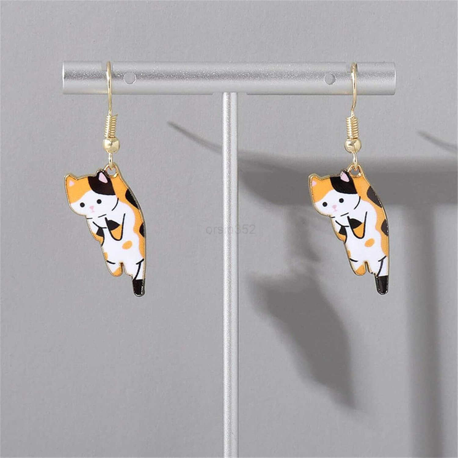 6 Pairs Cute Cat Earrings for Women Funny Cartoon Kitten Dangle Earrings Kawaii Animals Cat Earrings Lover Birthday GiftsW250911
