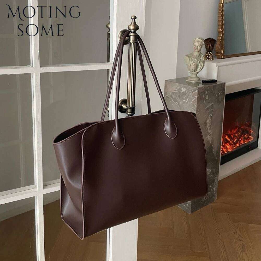 Motingsome Woman Designer Bags Genuine Grade Cowhide Underarm Shopper Tote Minimalist Shoulder Handbag Summer 2025