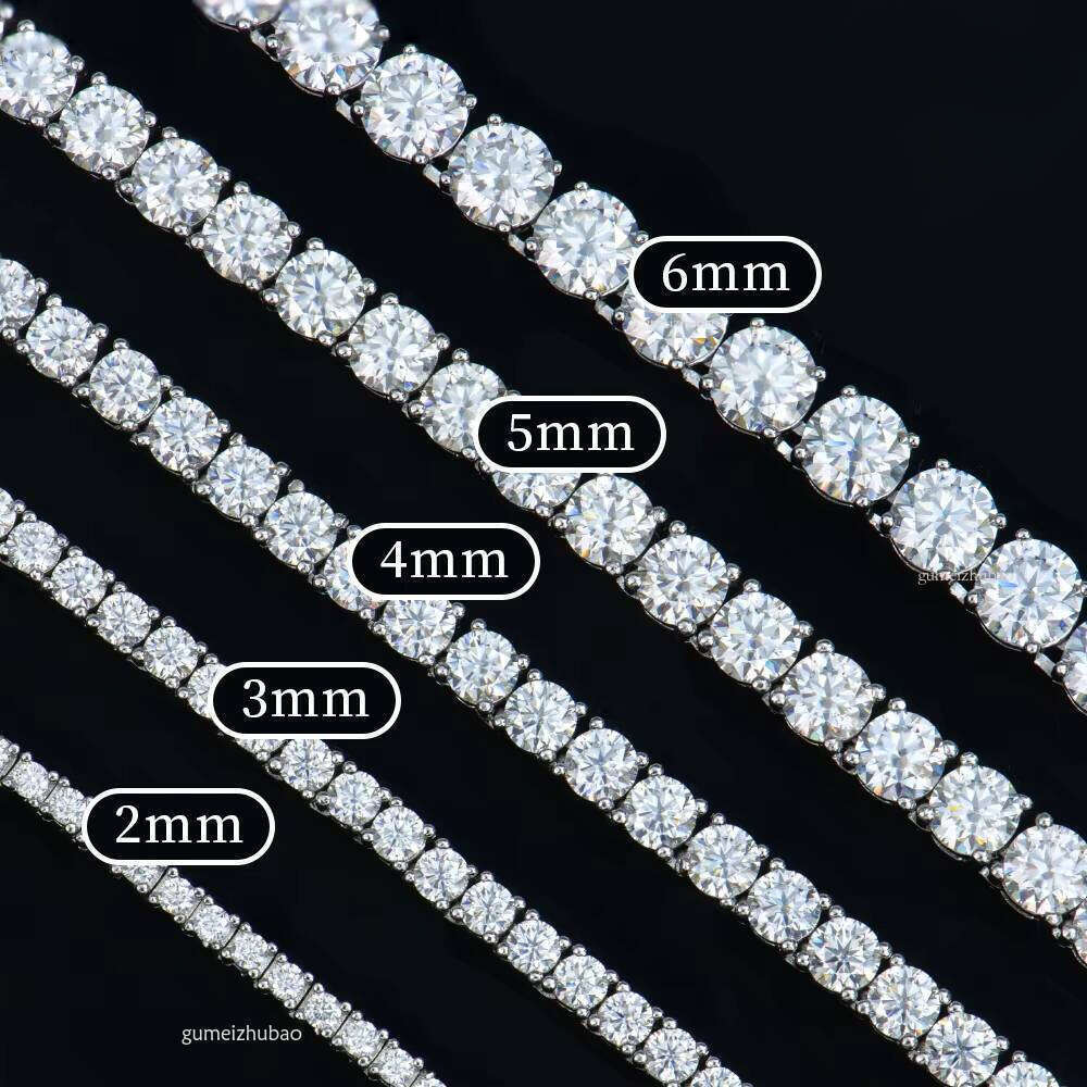Custom Gra Jewelry Sterling Sier Vvs Tennis Ice Out Lab Grown Dia Mossanite Moissanite Necklace Chain for Women Men