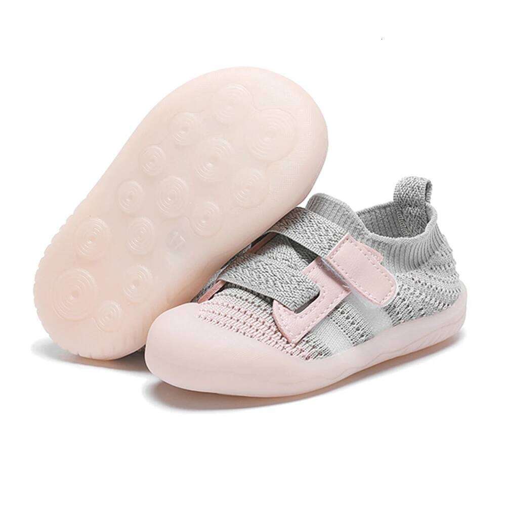 Boys Girls Fashion Breathable Non-slip Knitted Sneakers Rubber-soled Toddler Outdoor Walking Baby Shoes